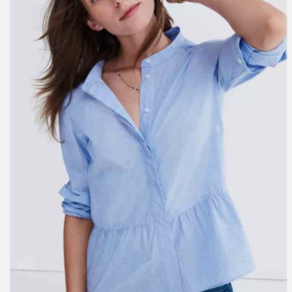 Madewell Lakeside Peplum Shirt - Size Small